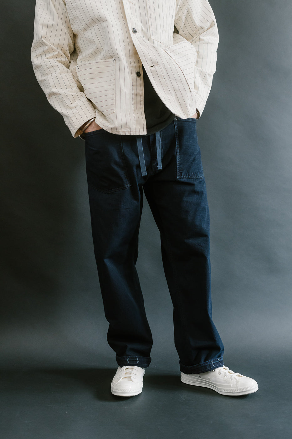3313-DRI - E-Z Army-Navy Pants 2 Ripstop Dobby - Indigo Deep Wash