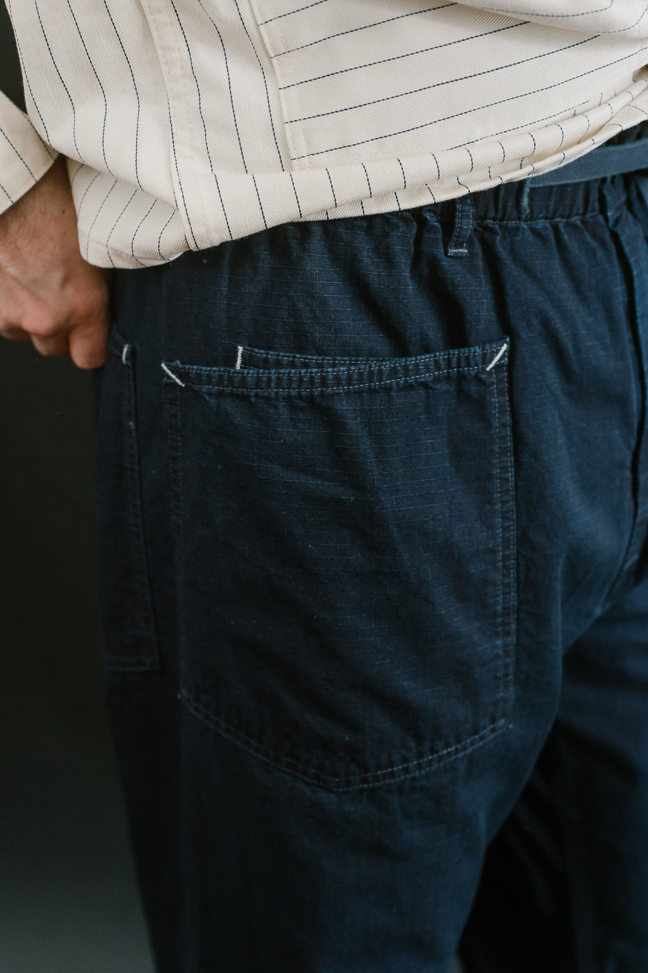 3313-DRI - E-Z Army-Navy Pants 2 Ripstop Dobby - Indigo Deep Wash