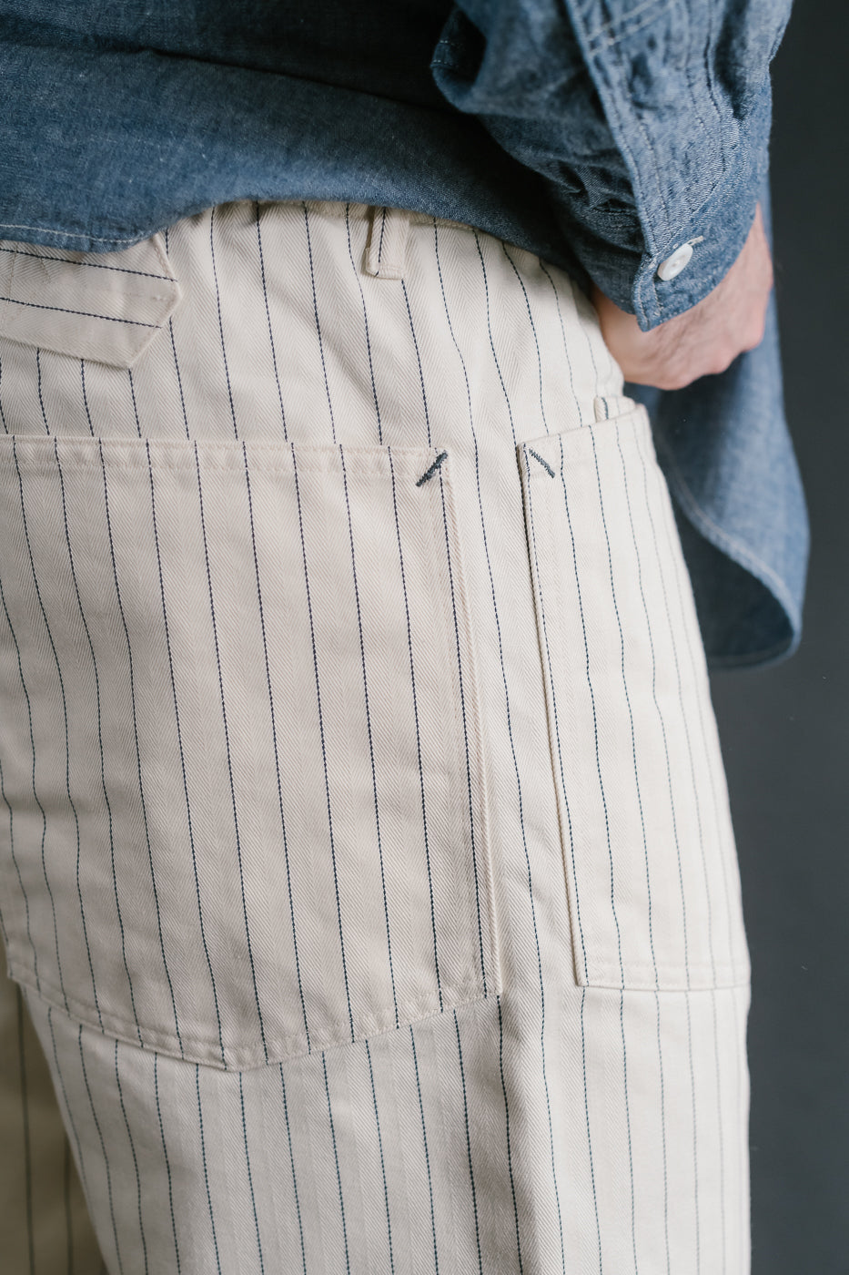 3313S-HBS - E-Z Army-Navy Short 2 HBT Stripe - Natural