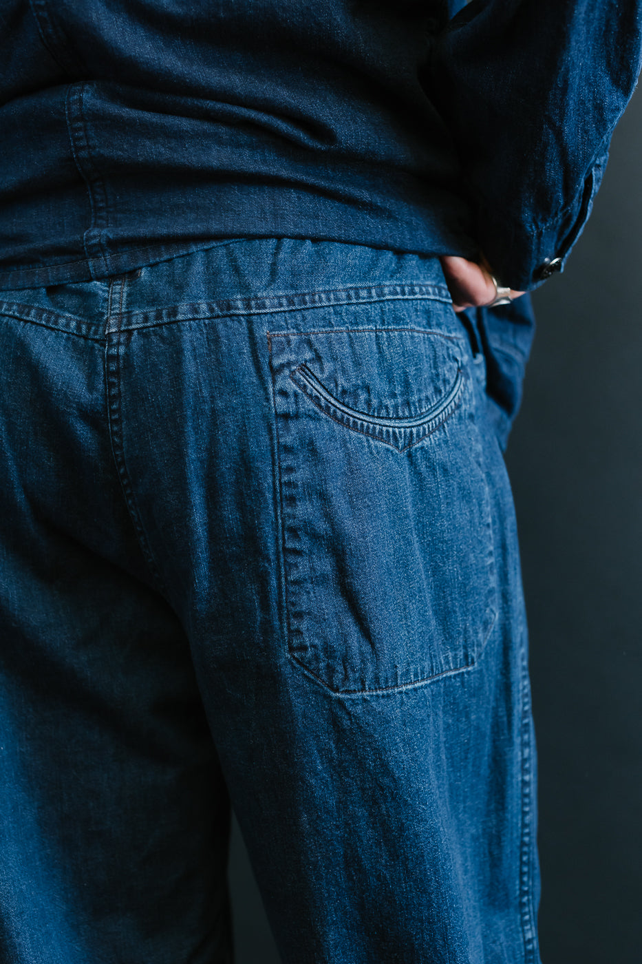 3319-8DI - E-Z Chinois De Luxe 8oz Denim Pants - Deep Wash Indigo
