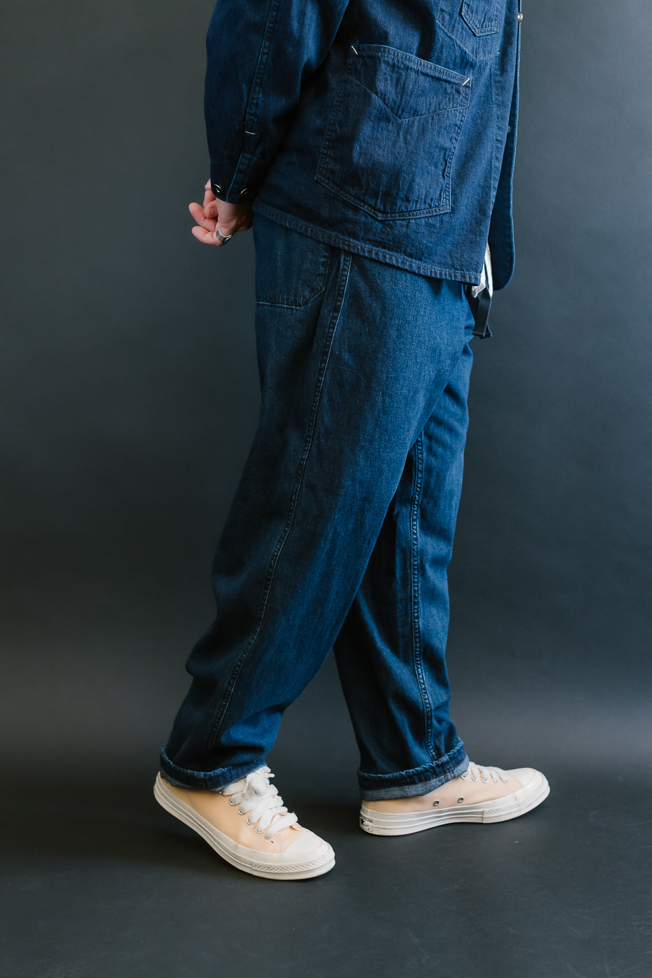 3319-8DI - E-Z Chinois De Luxe 8oz Denim Pants - Deep Wash Indigo