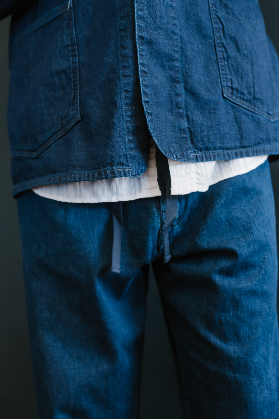 3319-8DI - E-Z Chinois De Luxe 8oz Denim Pants - Deep Wash Indigo