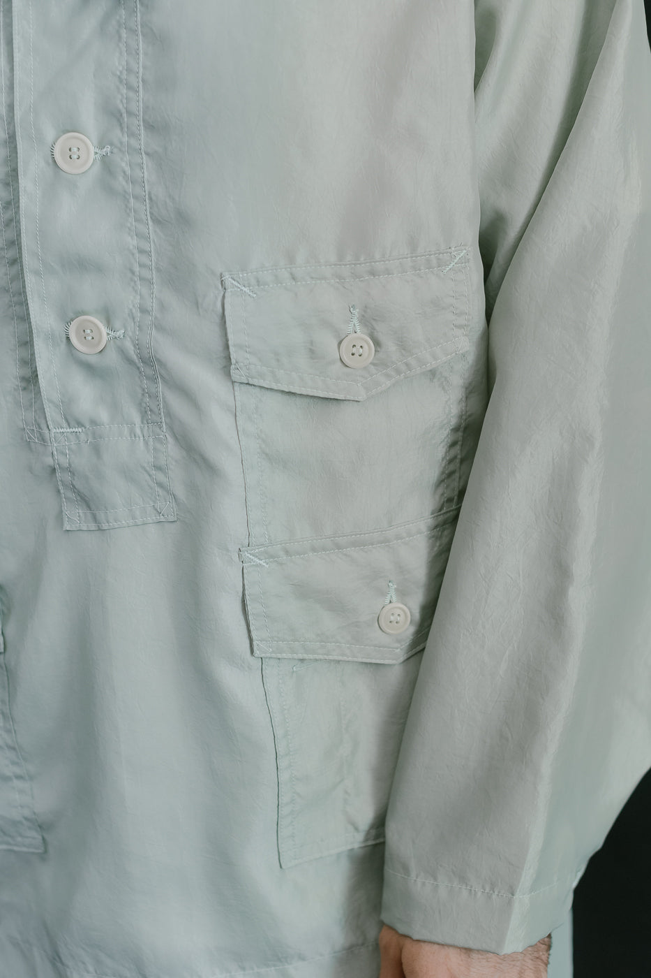 3127-MTG - Town & Country Parka Metallic Taffeta - Green