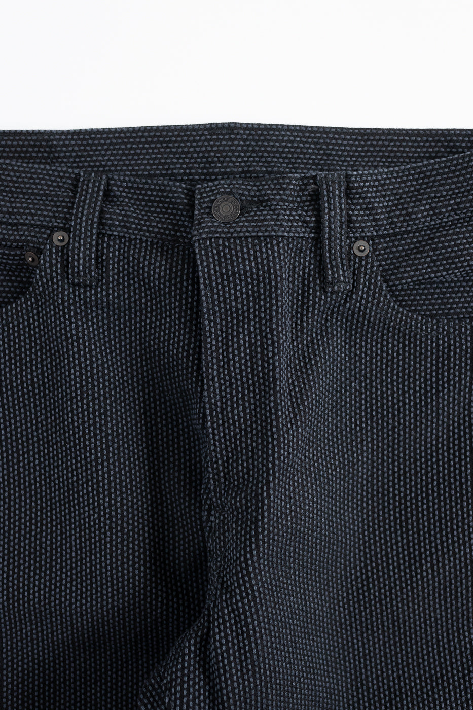 1170-1-BK - Sashiko Denim Loose Fit - Black x Gray