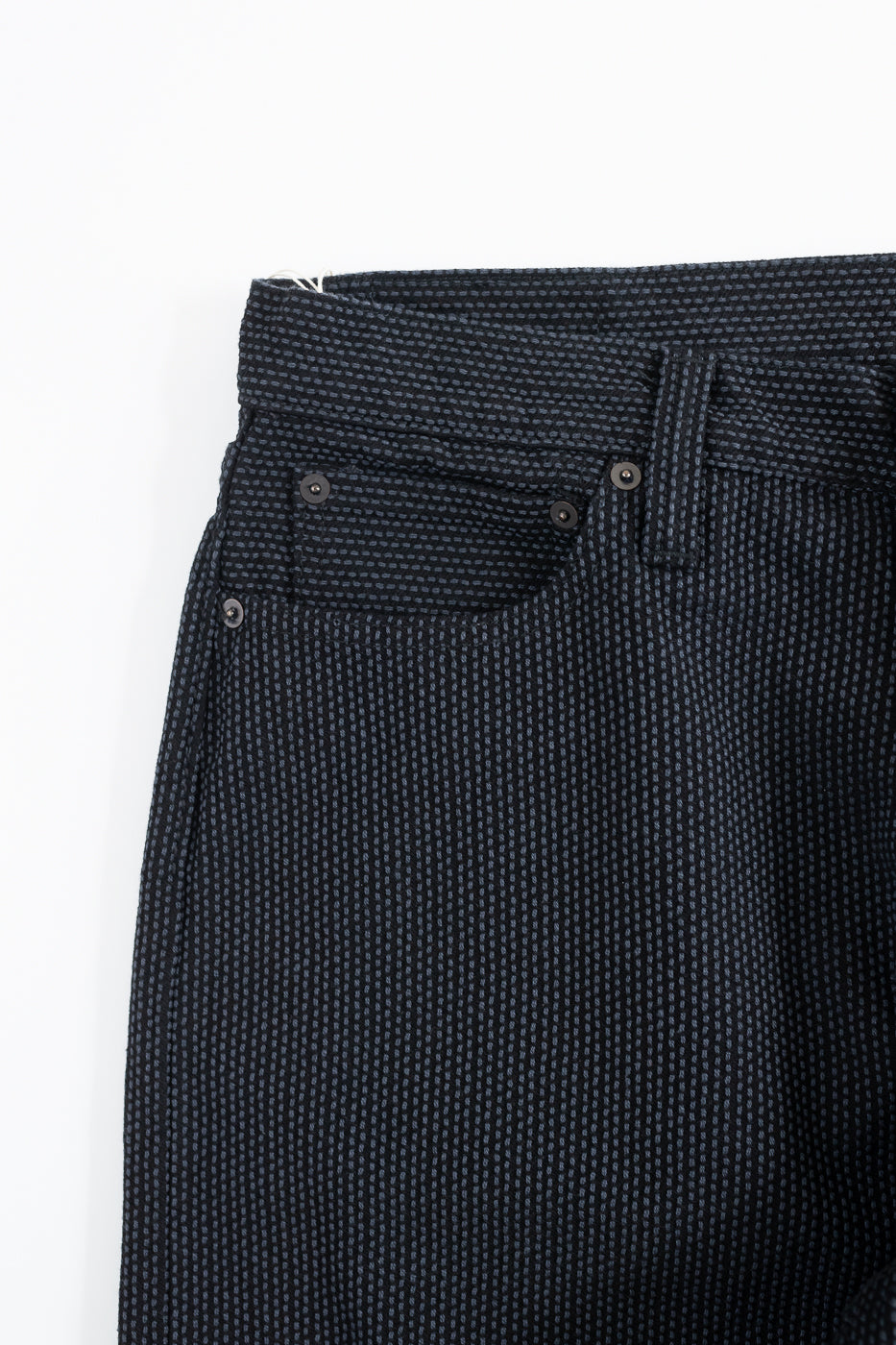 1170-1-BK - Sashiko Denim Loose Fit - Black x Gray