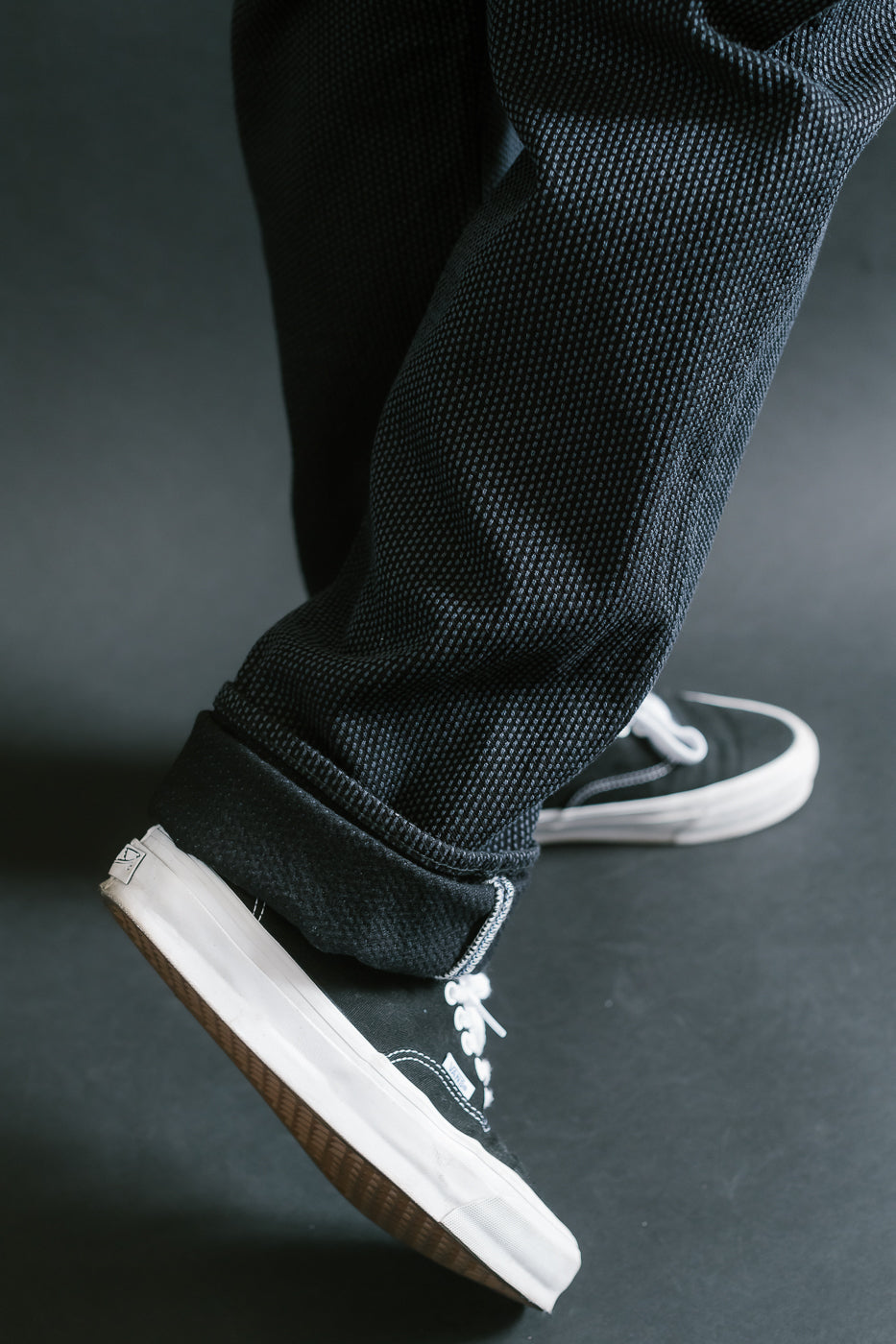 1170-1-BK - Sashiko Denim Loose Fit - Black x Gray