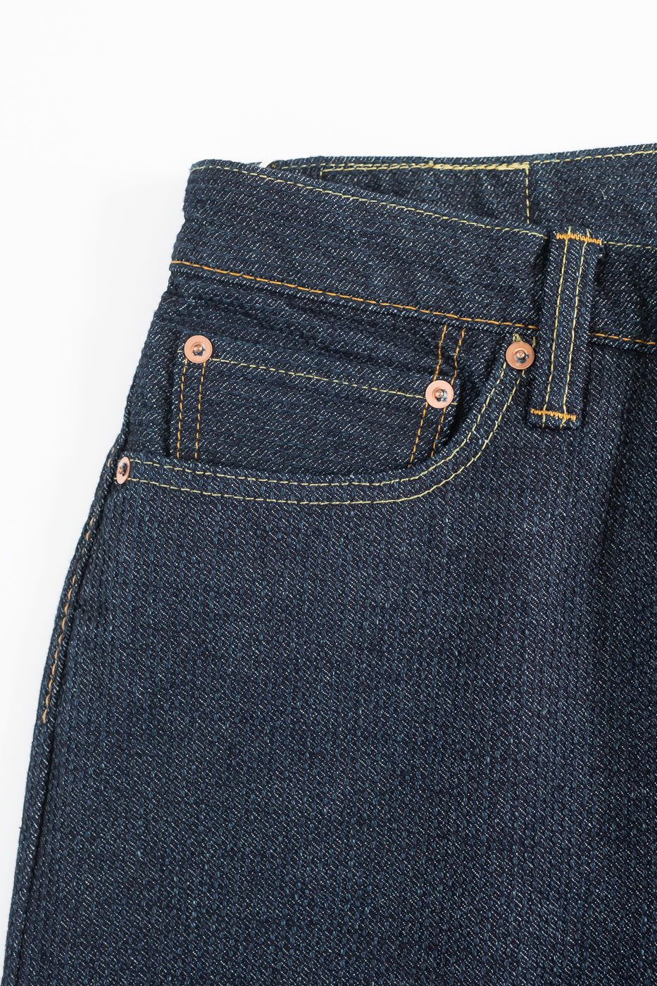 1170-1-ID - Sashiko Denim Loose Fit - Indigo x Natural