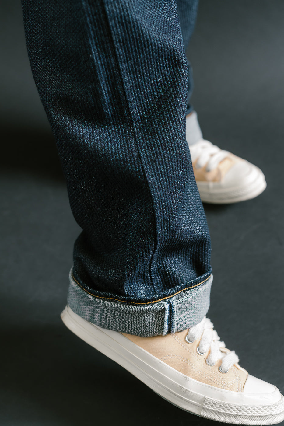 1170-1-ID - Sashiko Denim Loose Fit - Indigo x Natural
