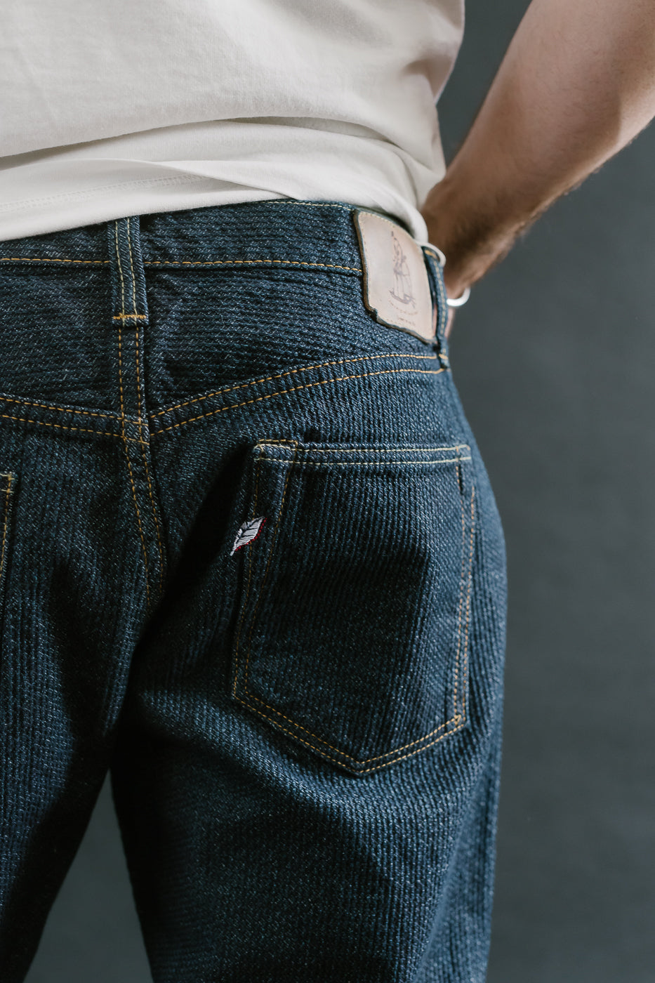 1170-1-ID - Sashiko Denim Loose Fit - Indigo x Natural