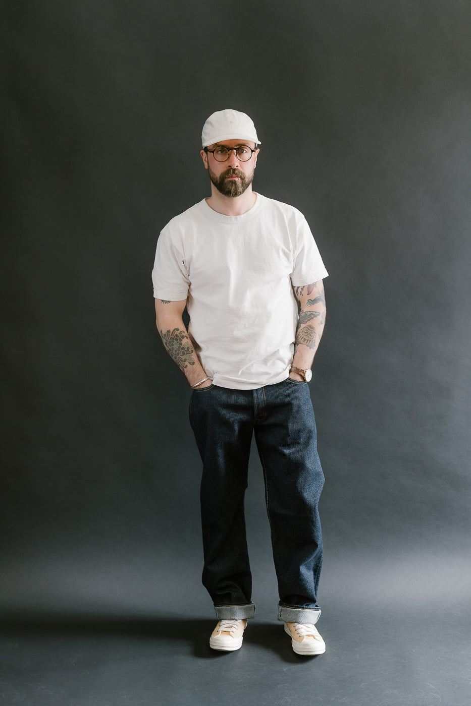 1170-1-ID - Sashiko Denim Loose Fit - Indigo x Natural