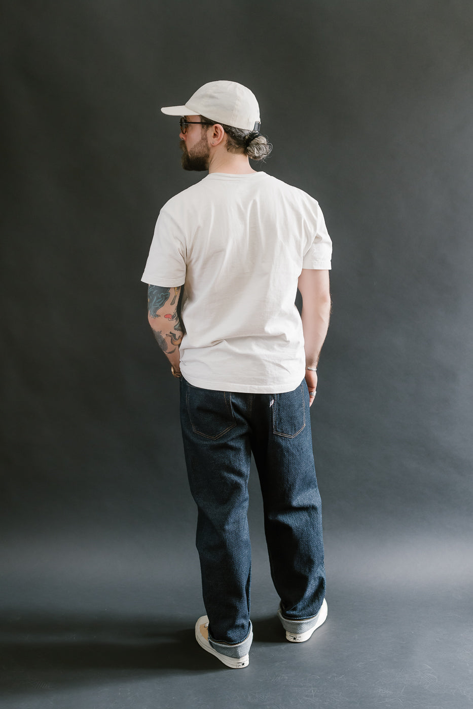 1170-1-ID - Sashiko Denim Loose Fit - Indigo x Natural