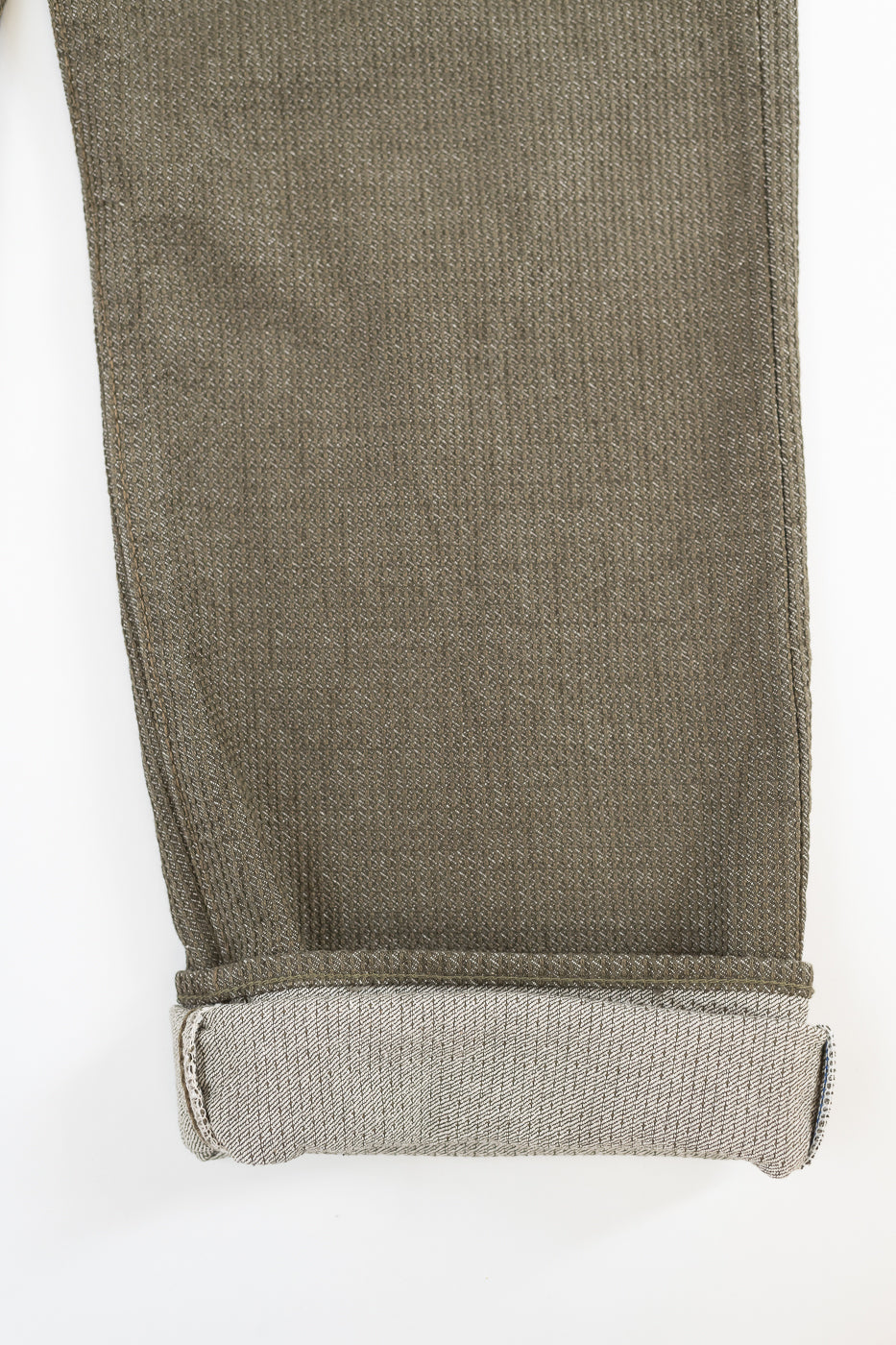 1170-1-OLV - Sashiko Denim Loose Fit - Olive x Olive
