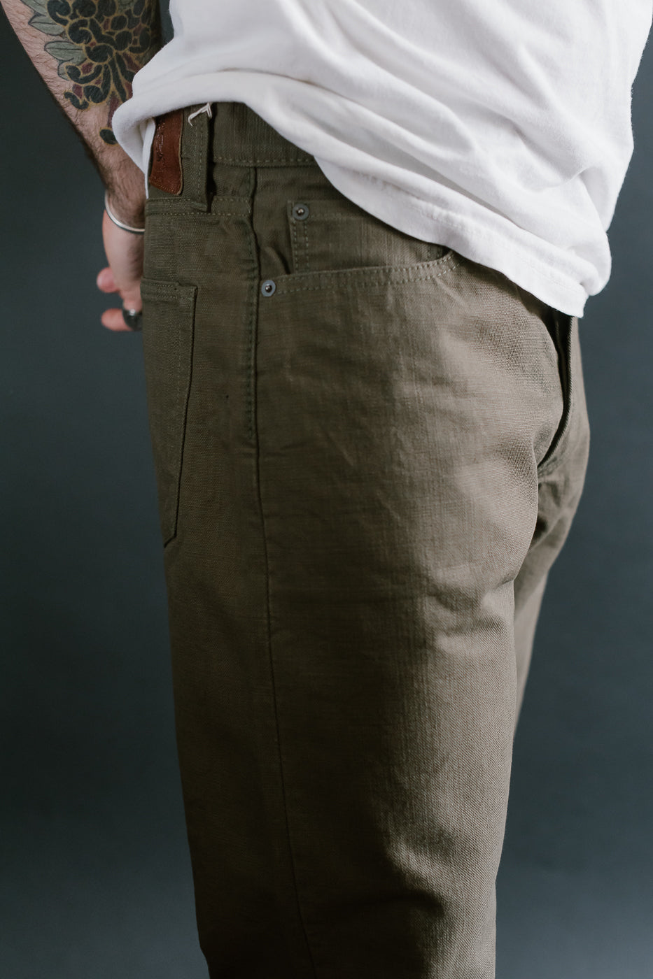 1176-OLV - 13.5oz Heavy Duck Cloth Olive - Regular Straight