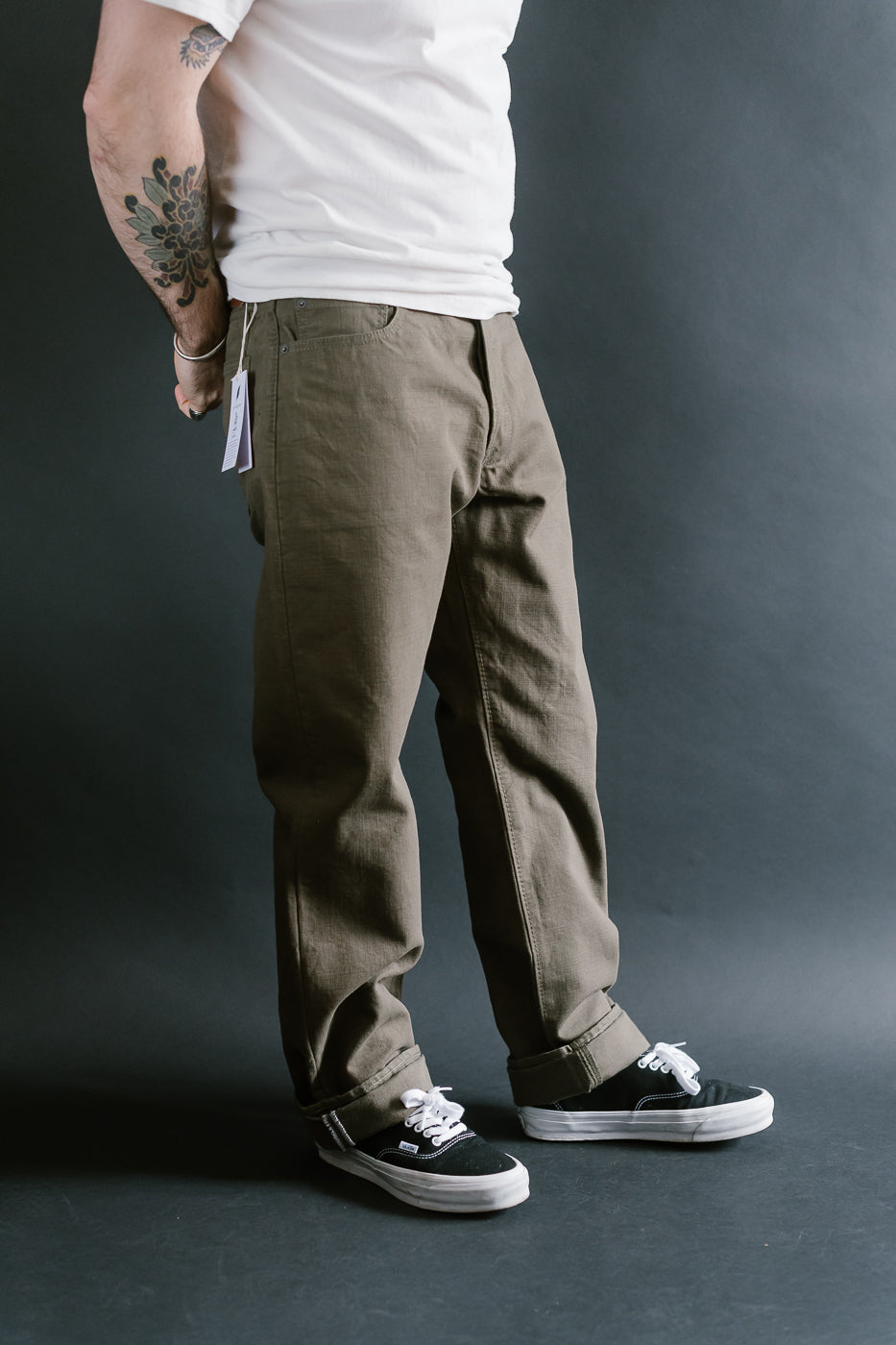 1176-OLV - 13.5oz Heavy Duck Cloth Olive - Regular Straight
