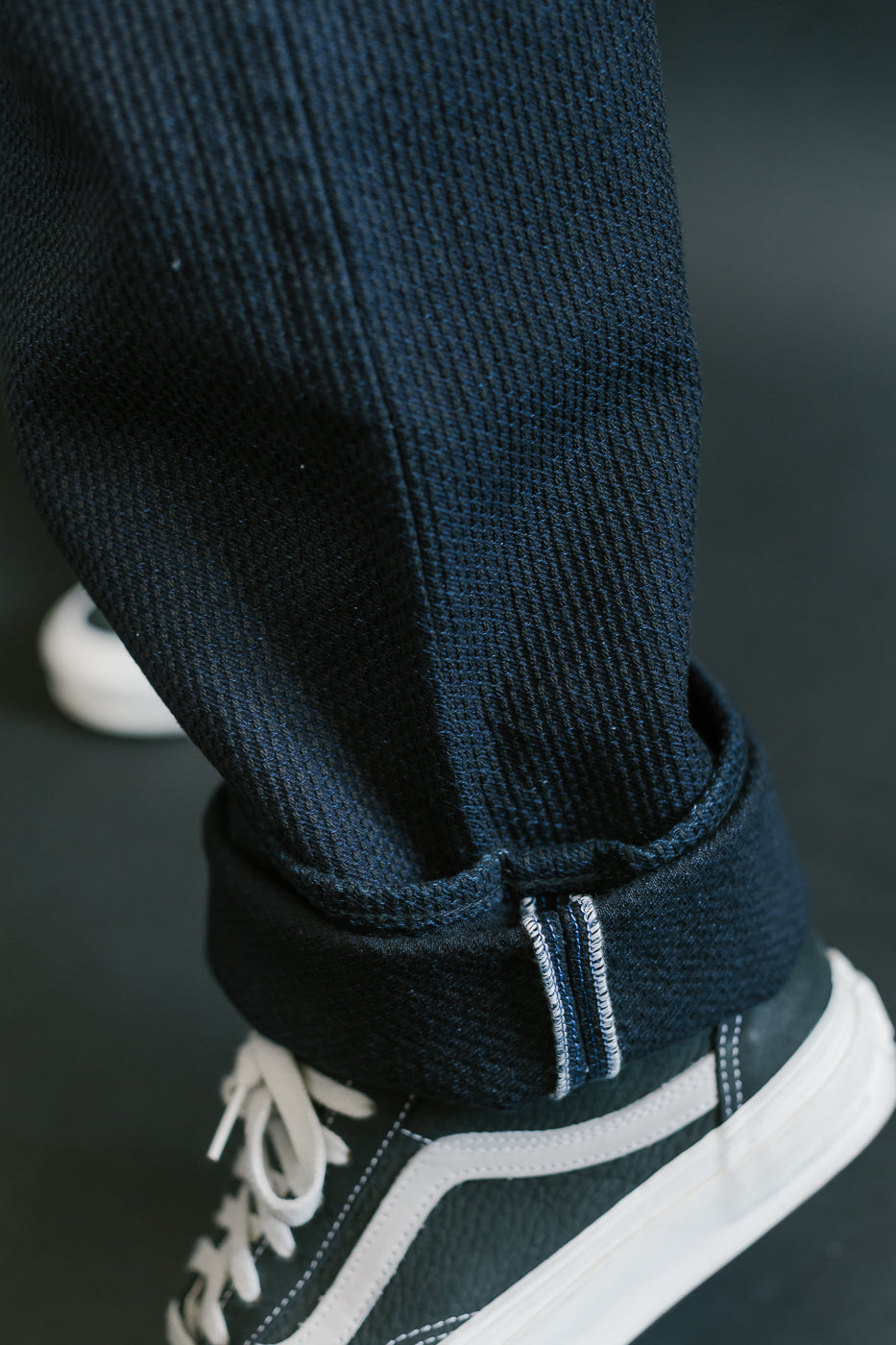 1178-ID - Sashiko Denim Regular Fit - Indigo x Black