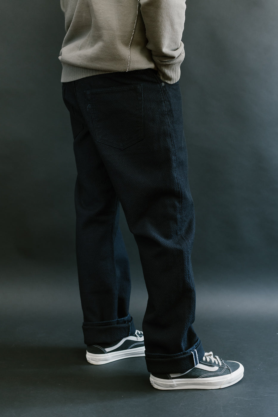 1178-ID - Sashiko Denim Regular Fit - Indigo x Black