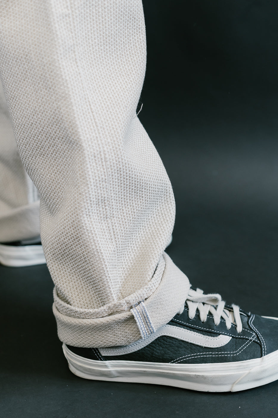 1178-IV - Sashiko Denim Regular Fit - Ivory x Beige