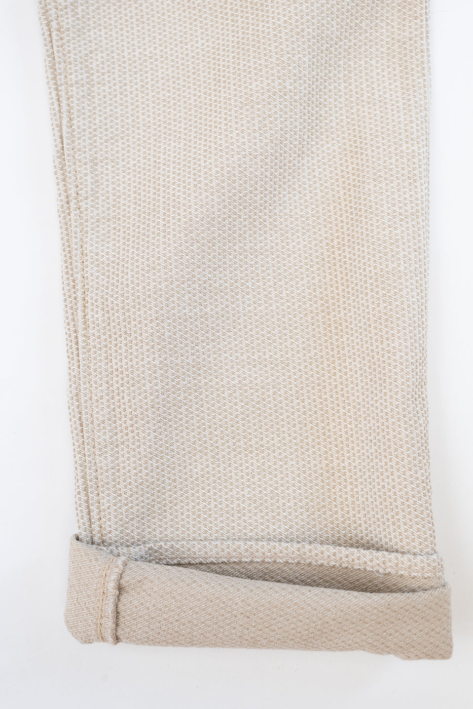 1178-IV - Sashiko Denim Regular Fit - Ivory x Beige