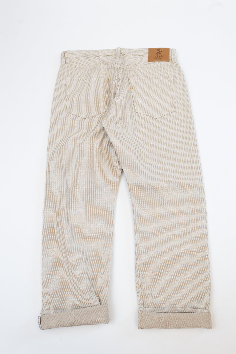 1178-IV - Sashiko Denim Regular Fit - Ivory x Beige