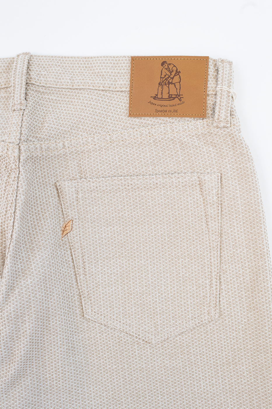 1178-IV - Sashiko Denim Regular Fit - Ivory x Beige