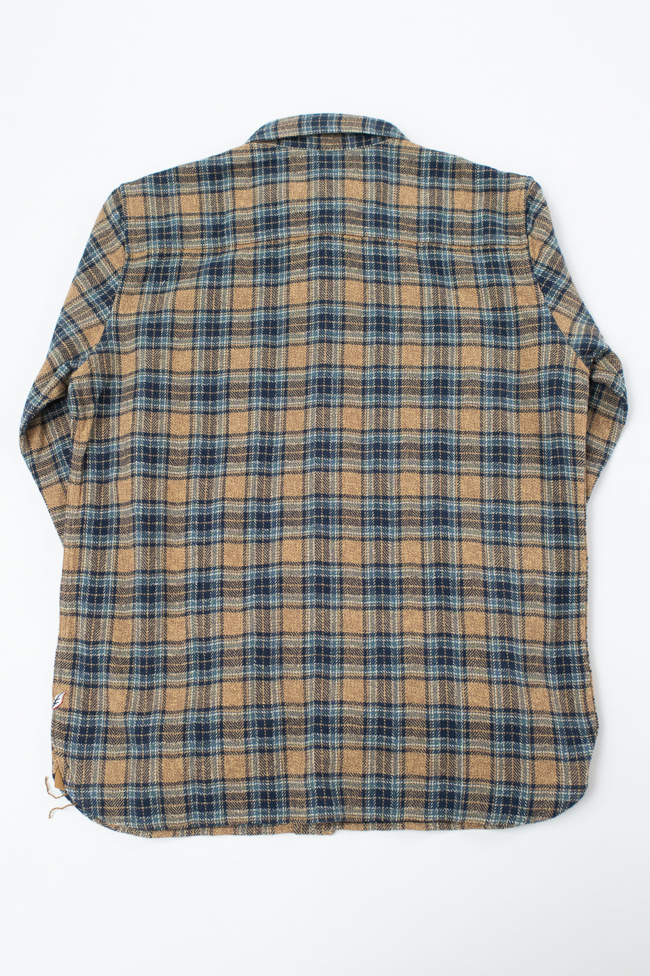 2229-BE - Woven Tweed Check Double Pocket Shirt - Beige