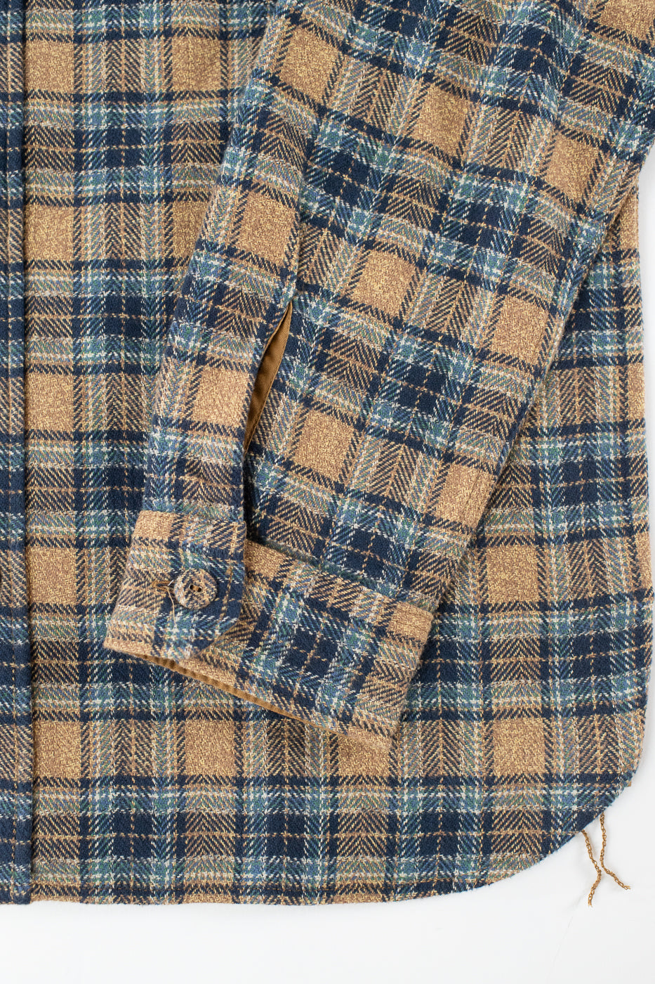 2229-BE - Woven Tweed Check Double Pocket Shirt - Beige