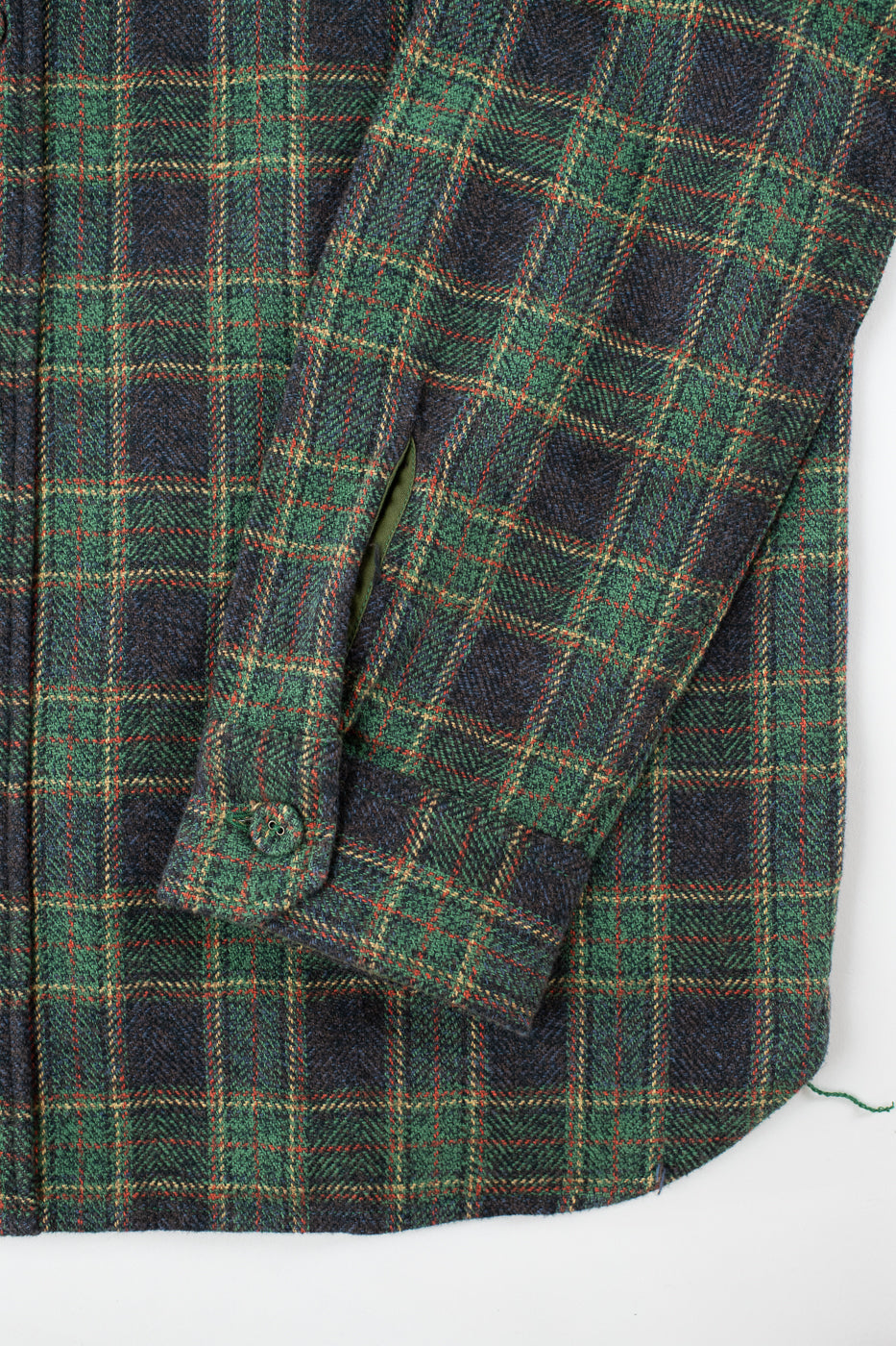 2229-GR - Woven Tweed Check Double Pocket Shirt - Green