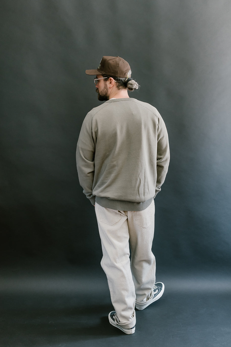 1178-IV - Sashiko Denim Regular Fit - Ivory x Beige