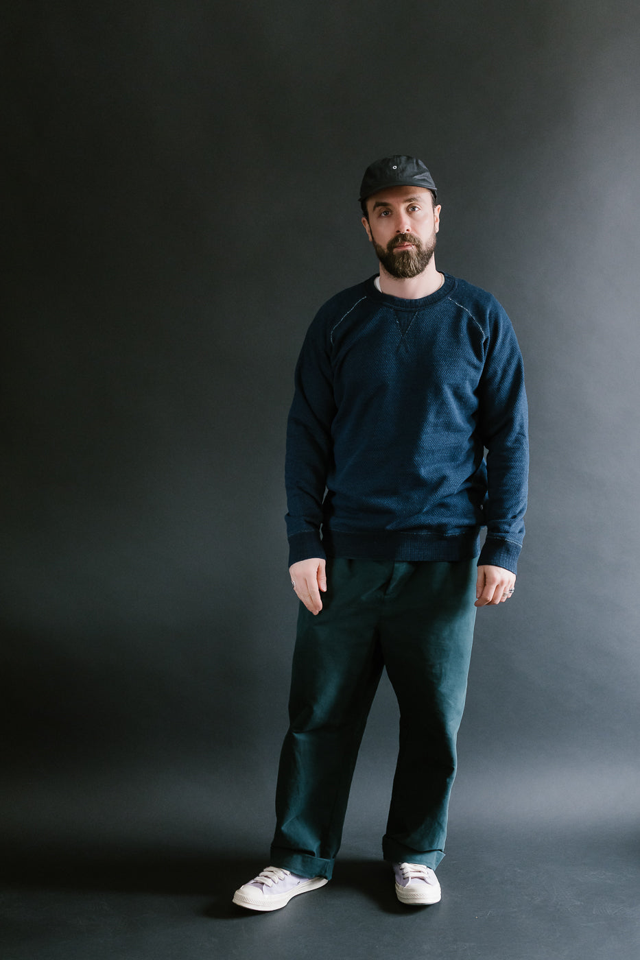 5409-3 - Yarn Dyed Sashiko Sweatshirt - Indigo