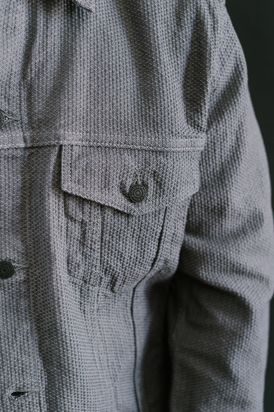 6221-GRY - Sashiko Type III Jacket - Gray x Black