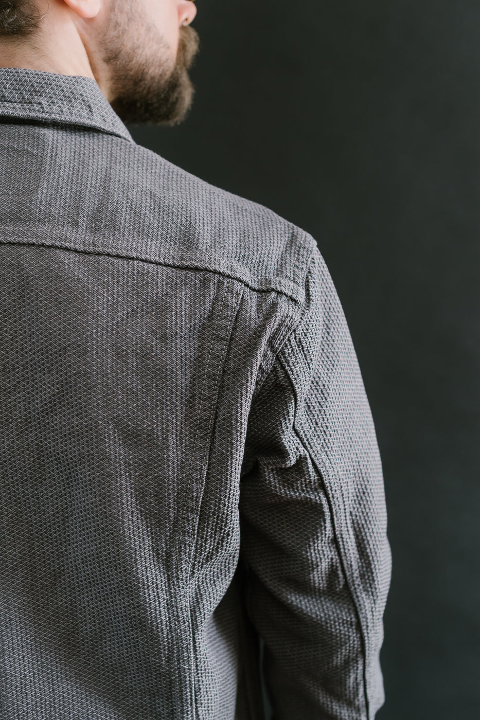 6221-GRY - Sashiko Type III Jacket - Gray x Black