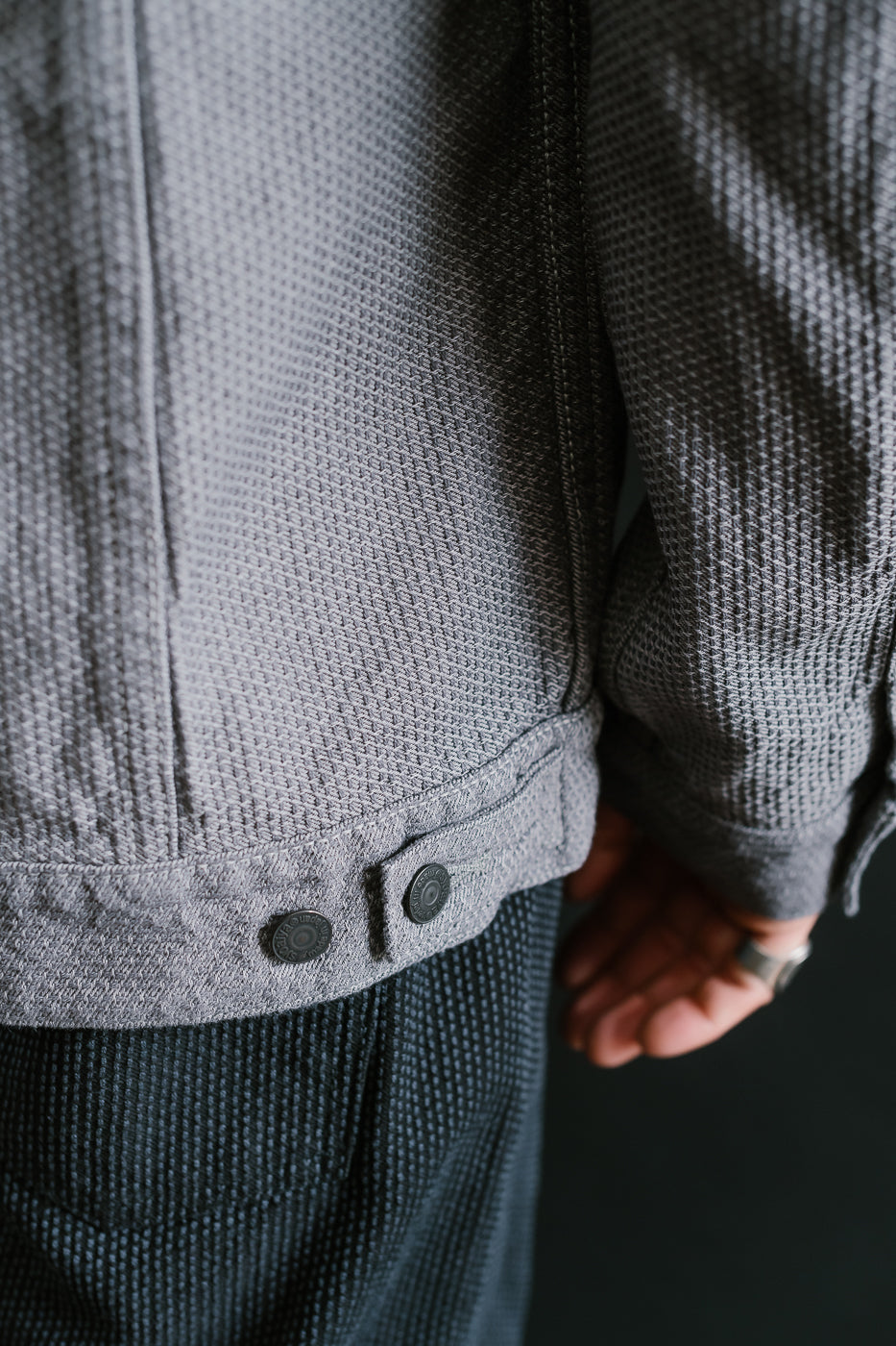6221-GRY - Sashiko Type III Jacket - Gray x Black