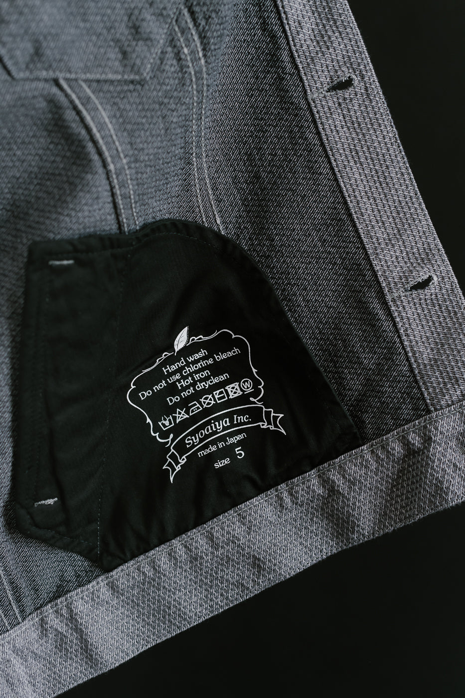6221-GRY - Sashiko Type III Jacket - Gray x Black