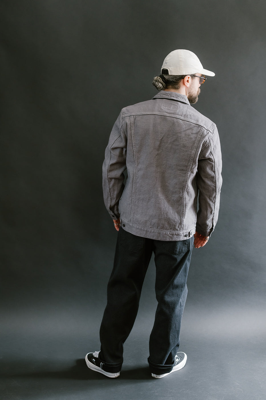 6221-GRY - Sashiko Type III Jacket - Gray x Black