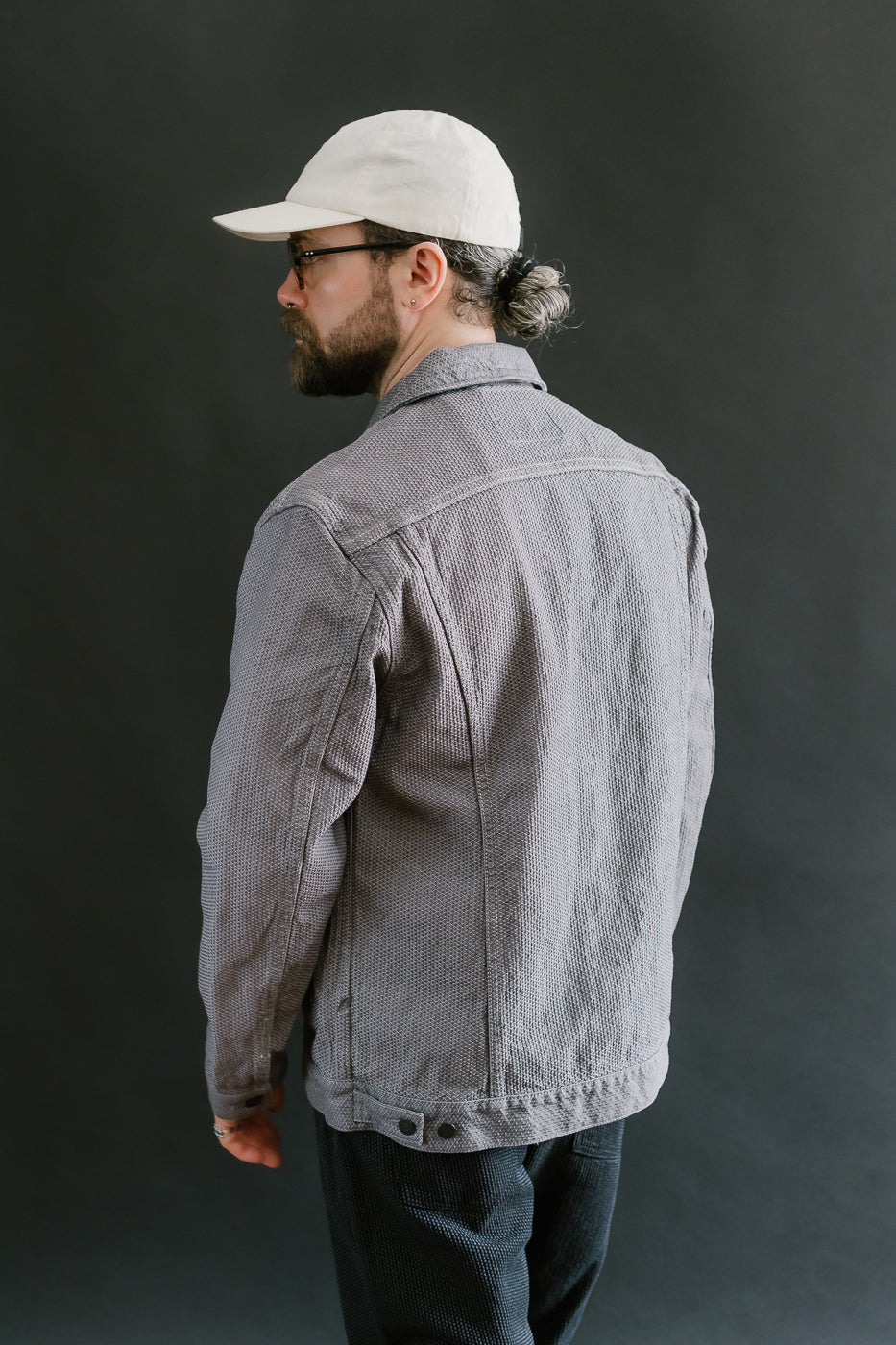 6221-GRY - Sashiko Type III Jacket - Gray x Black
