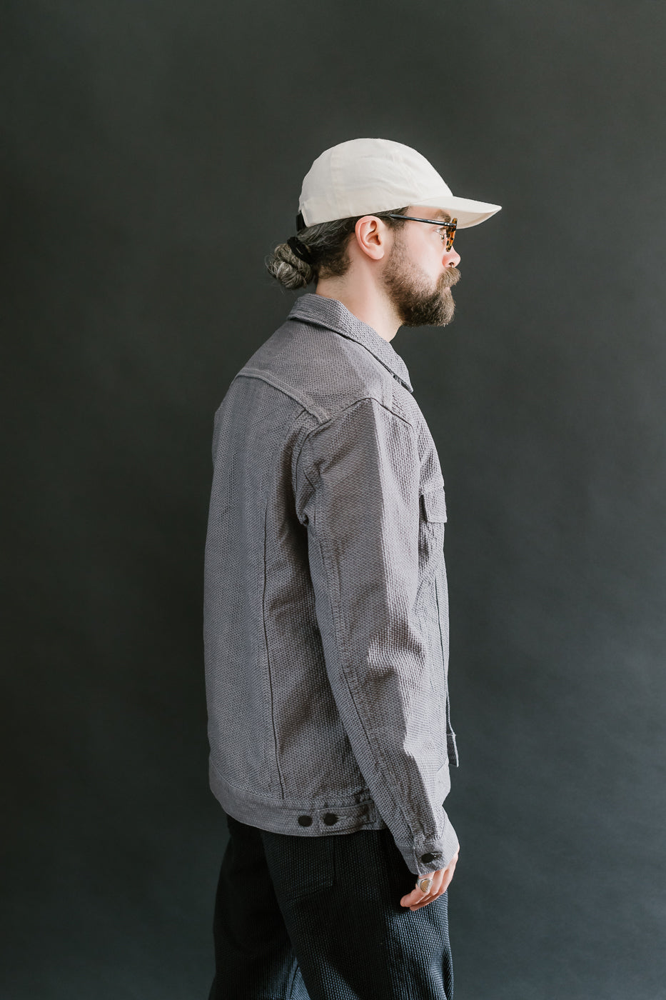 6221-GRY - Sashiko Type III Jacket - Gray x Black