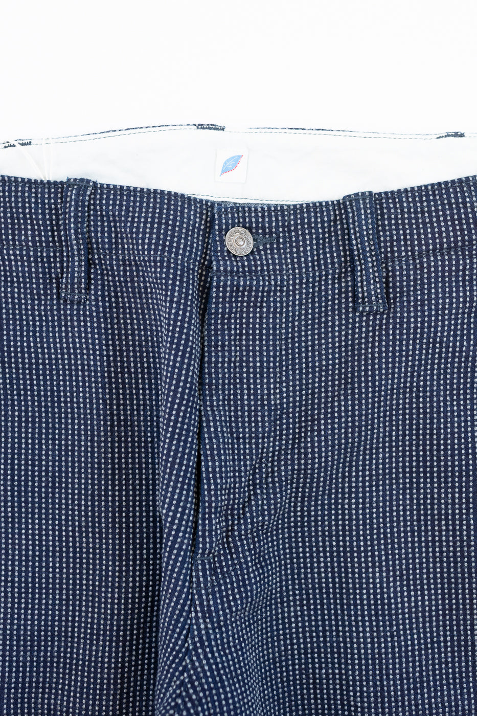 LP-1180-2 - Stitch Stripe Sashiko Comfortable Trousers - Indigo x Thin Stripe
