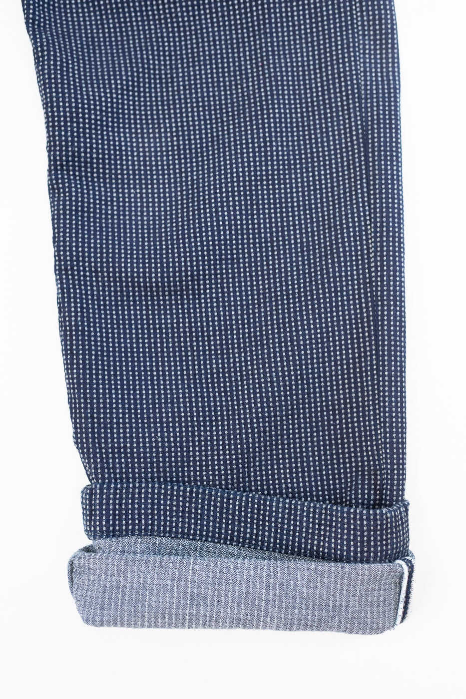 LP-1180-2 - Stitch Stripe Sashiko Comfortable Trousers - Indigo x Thin Stripe