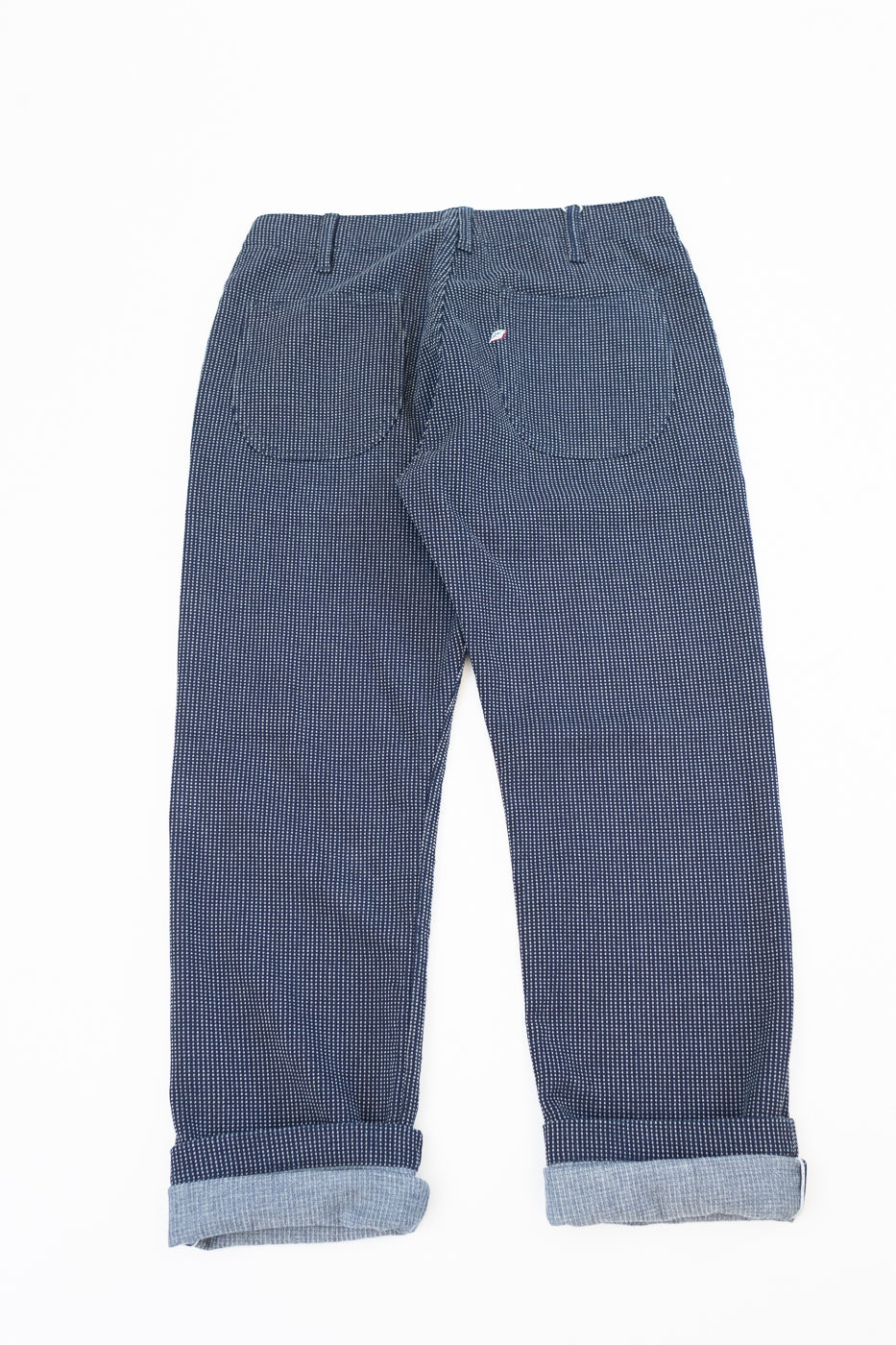 LP-1180-2 - Stitch Stripe Sashiko Comfortable Trousers - Indigo x Thin Stripe