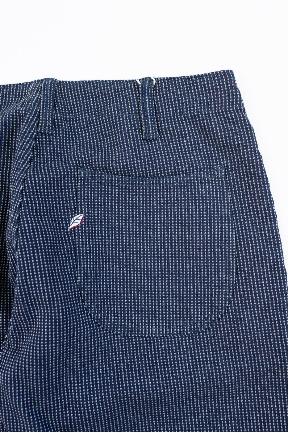 LP-1180-2 - Stitch Stripe Sashiko Comfortable Trousers - Indigo x Thin Stripe