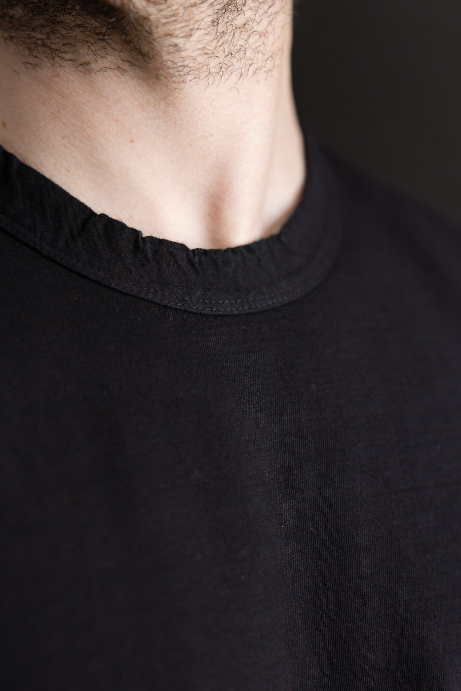 LS-5011-IDBK - Jersey Crew Neck Long Sleeve T-shirt - Black Indigo