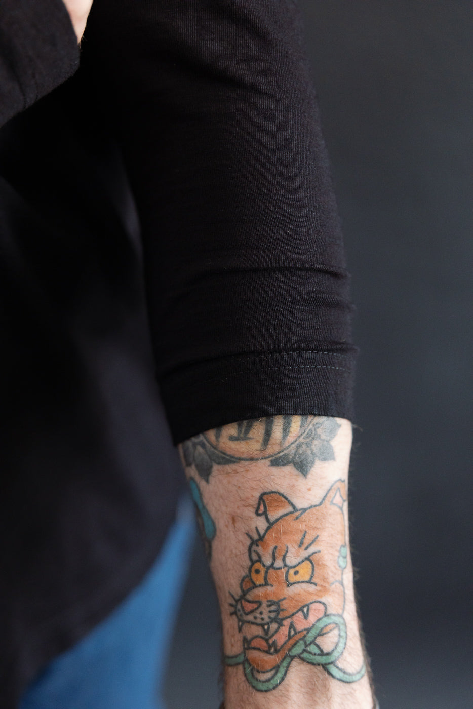 LS-5011-IDBK - Jersey Crew Neck Long Sleeve T-shirt - Black Indigo