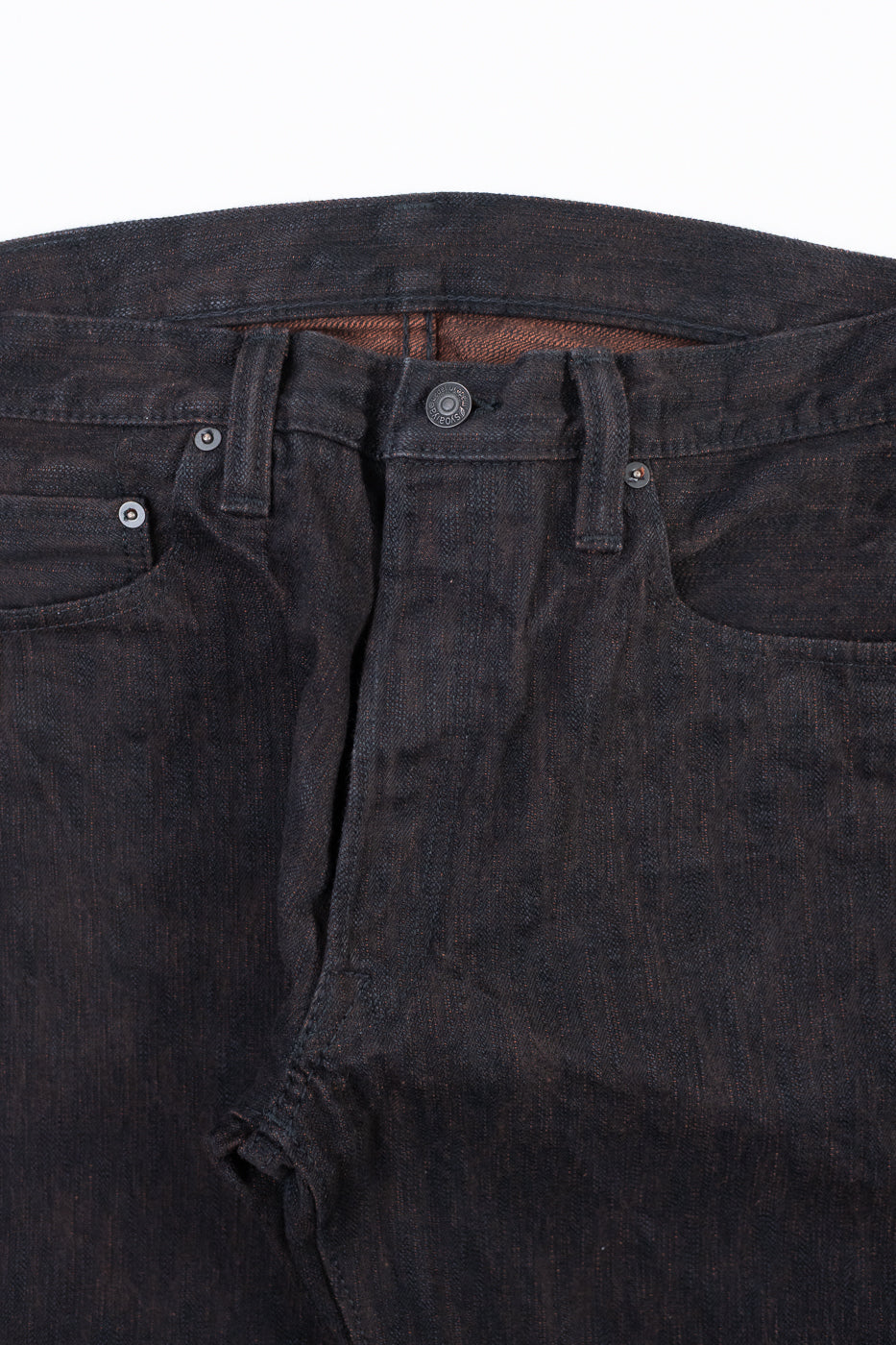 PER-EX-003-BK - 15oz Black x Kakishibu Selvedge Jeans - Regular Straight
