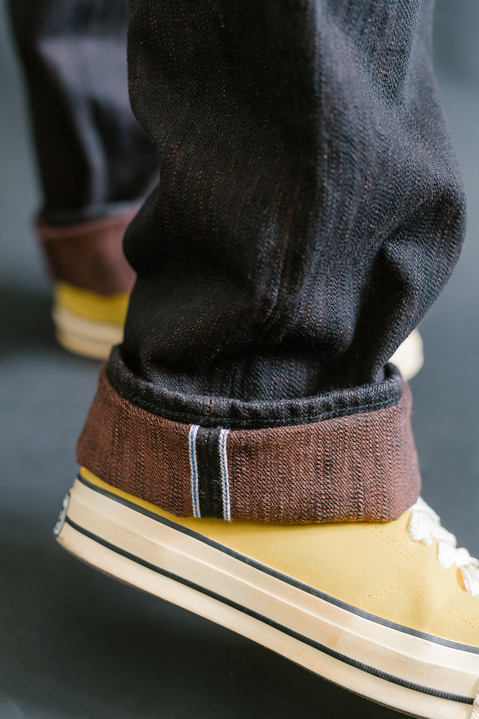 PER-EX-003-BK - 15oz Black x Kakishibu Selvedge Jeans - Regular Straight