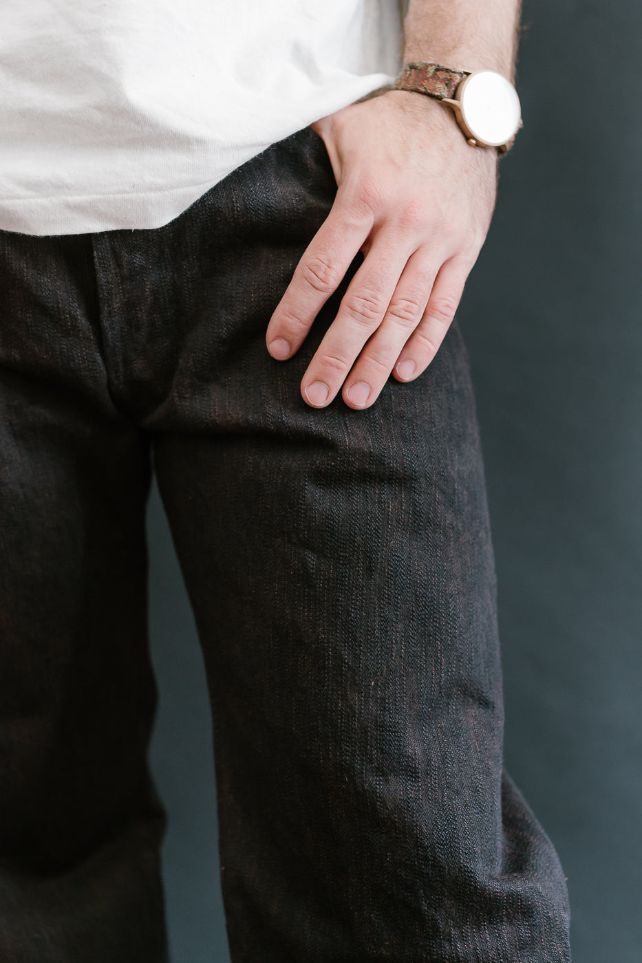 PER-EX-003-BK - 15oz Black x Kakishibu Selvedge Jeans - Regular Straight