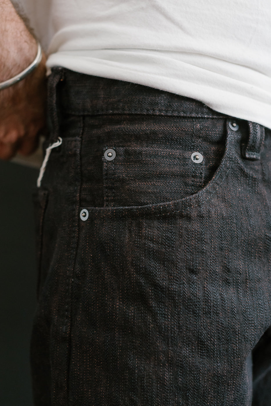 PER-EX-003-BK - 15oz Black x Kakishibu Selvedge Jeans - Regular Straight
