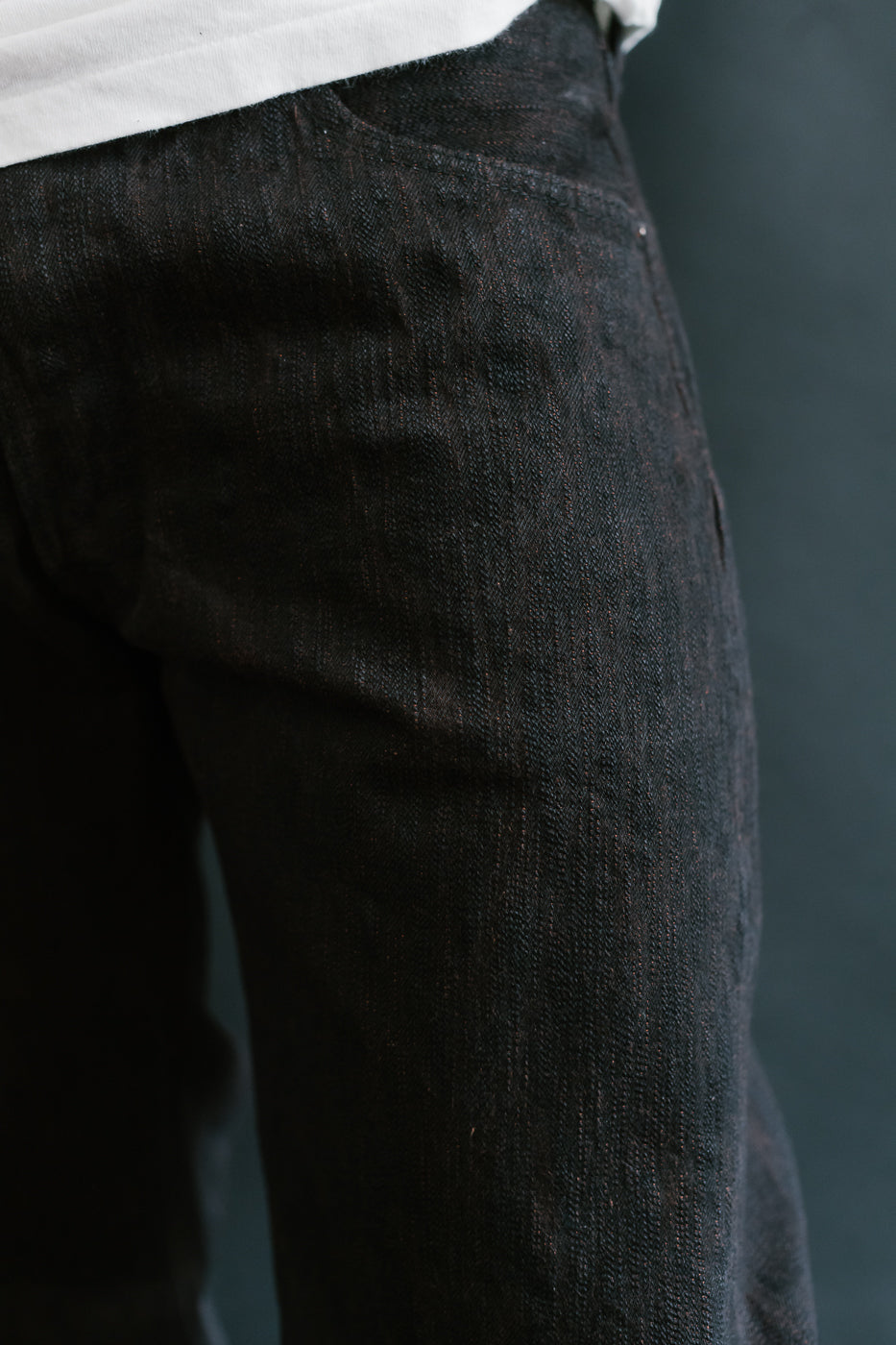 PER-EX-003-BK - 15oz Black x Kakishibu Selvedge Jeans - Regular Straight