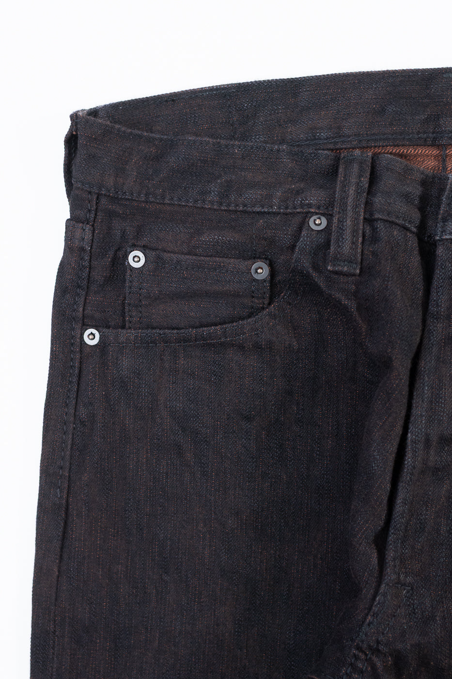 PER-EX-003-BK - 15oz Black x Kakishibu Selvedge Jeans - Regular Straight