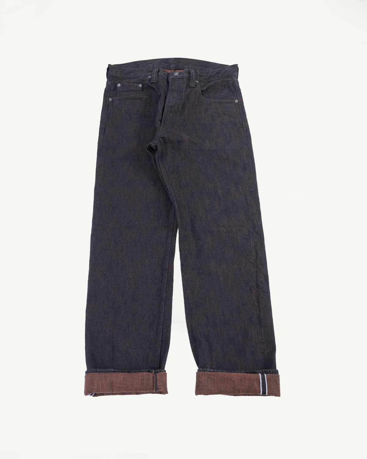 PER-EX-003-BK - 15oz Black x Kakishibu Selvedge Jeans - Regular Straight