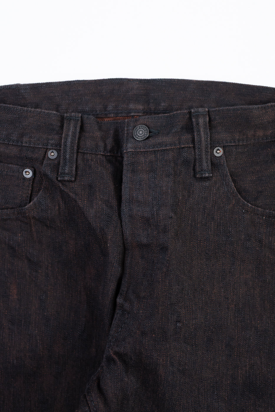 PER-EX-019-BK - 15oz Black x Kakishibu Selvedge Jeans - Relaxed Tapered